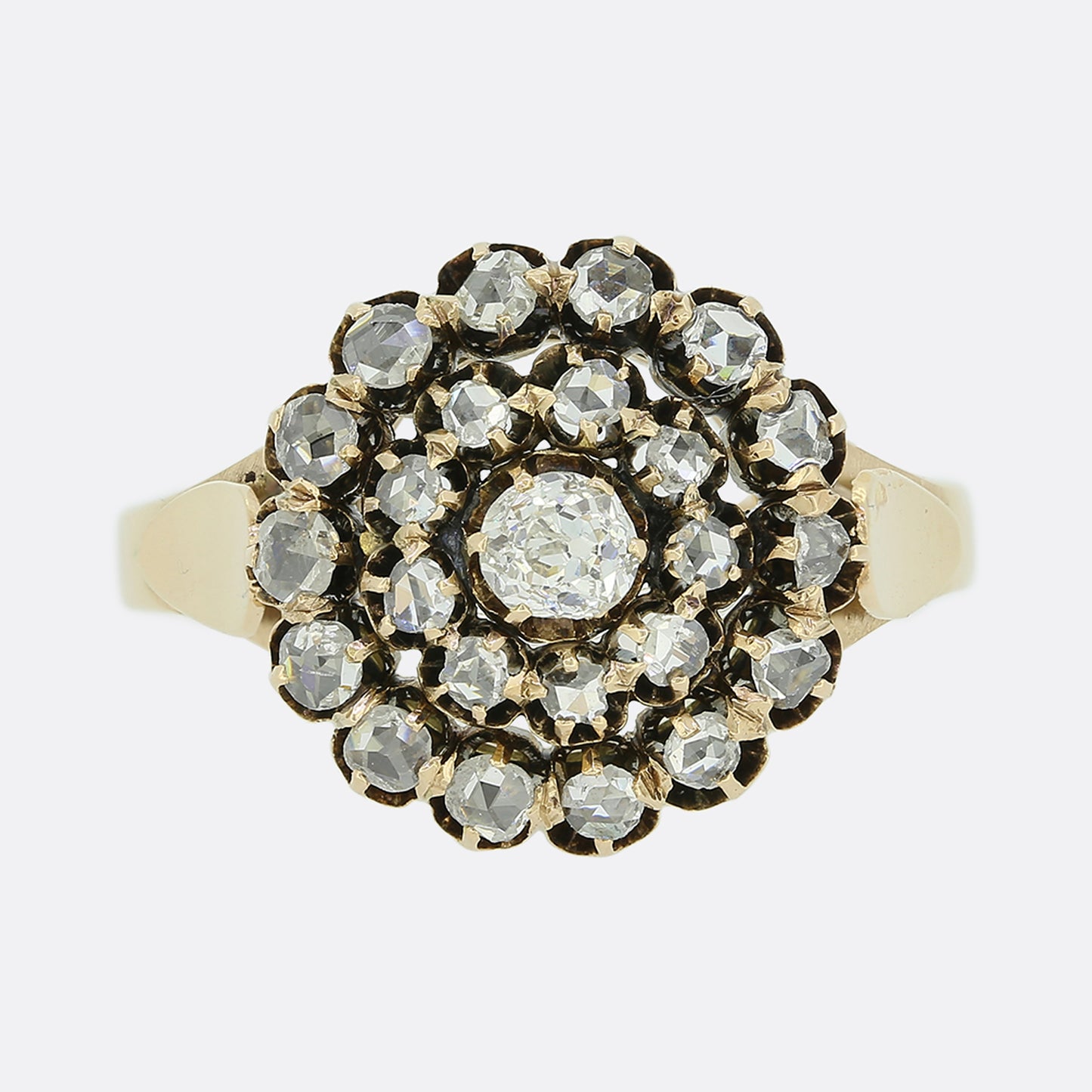 Antique Rose Cut Diamond Cluster Ring