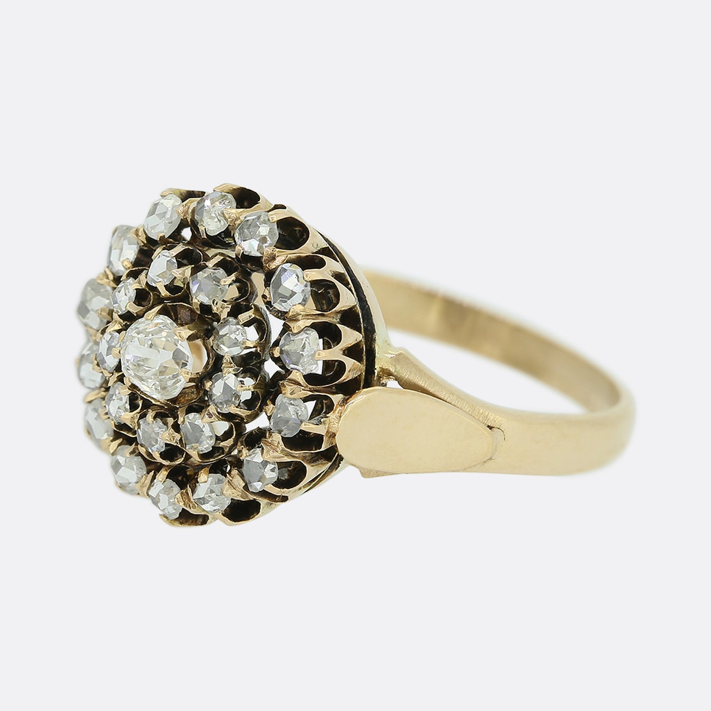 Antique Rose Cut Diamond Cluster Ring