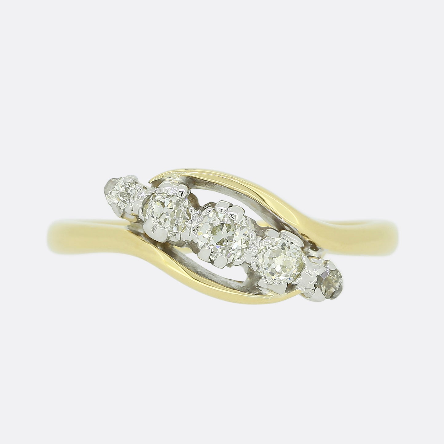 Vintage Five Stone Diamond Twist Ring