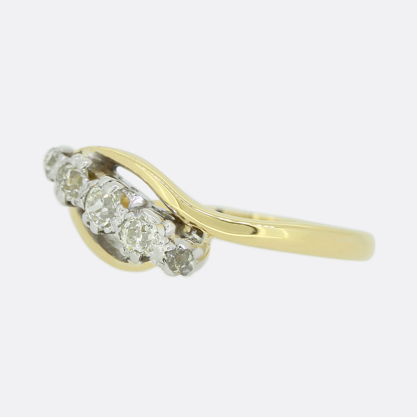 Vintage Five Stone Diamond Twist Ring