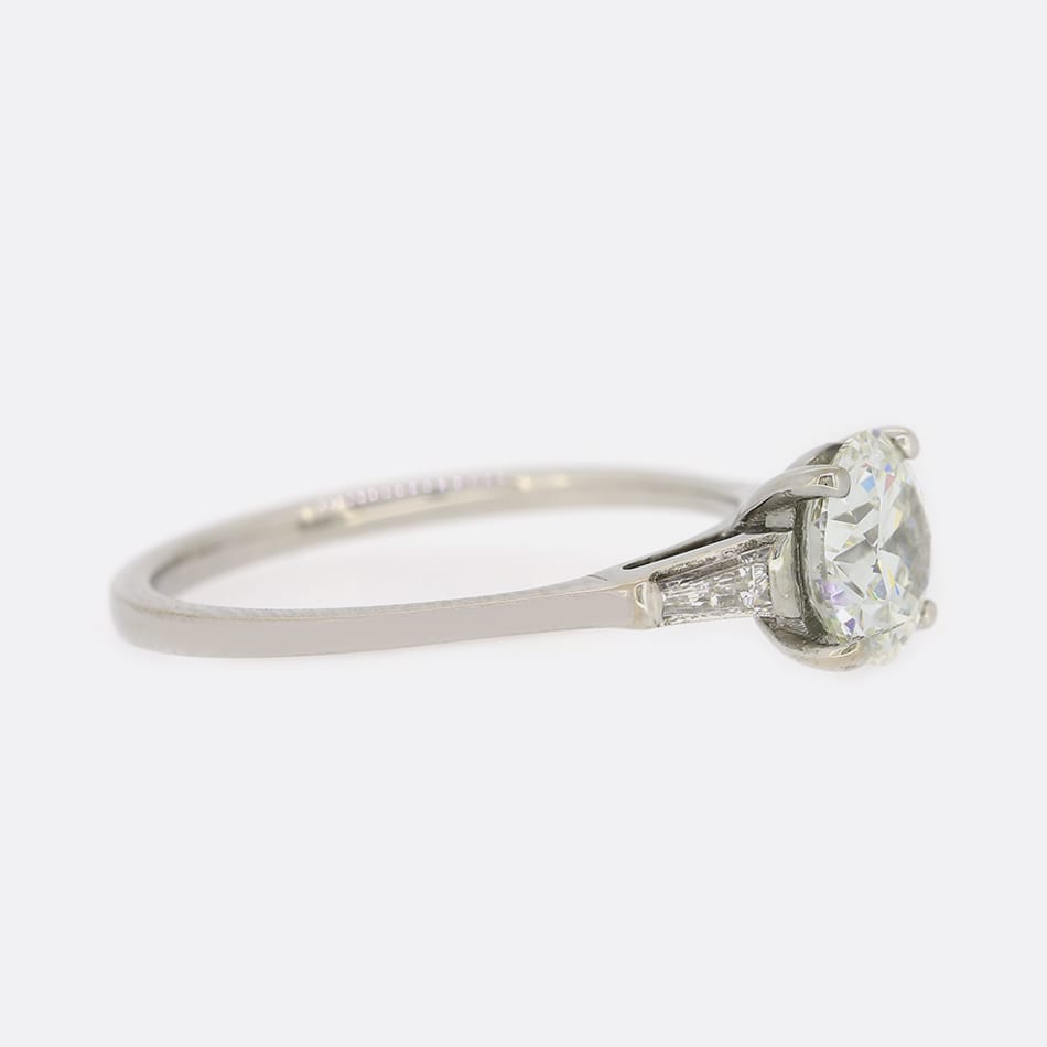 1.20 Carat Transitional Cut Diamond Solitaire Engagement Ring