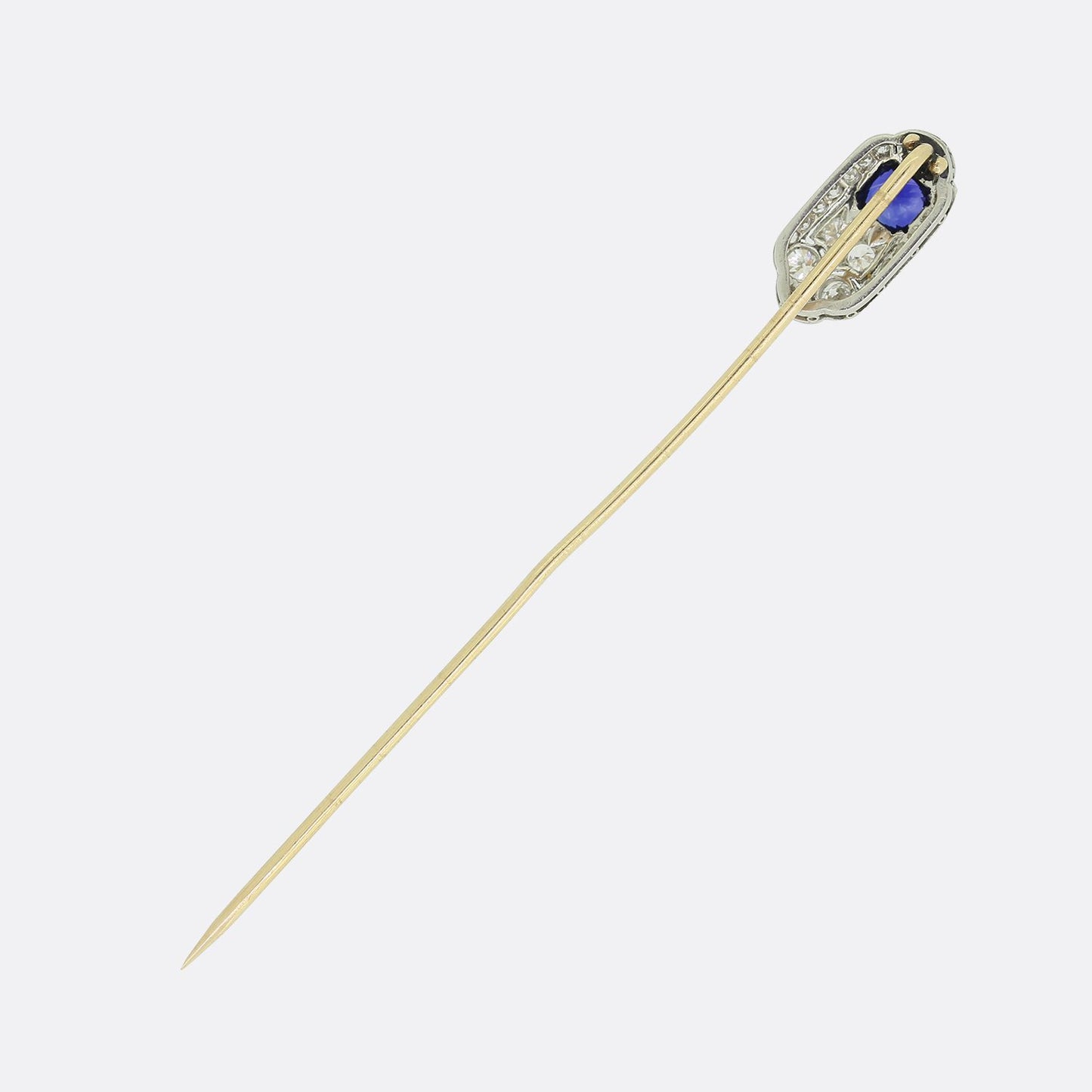 Art Deco 0.61 Carat Ceylon Sapphire and Diamond Stick Pin