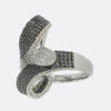 1.50 Carat Black and White Diamond Ribbon Ring