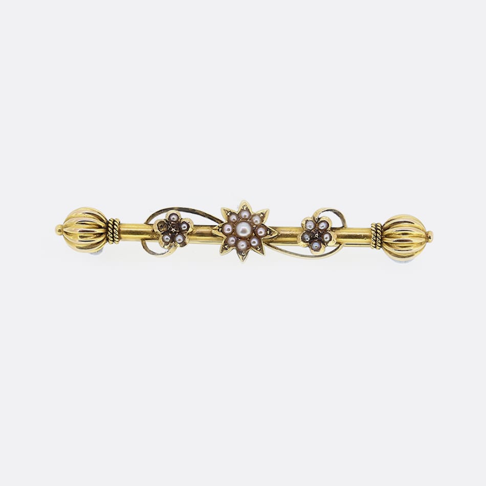 Victorian Pearl Bar Brooch