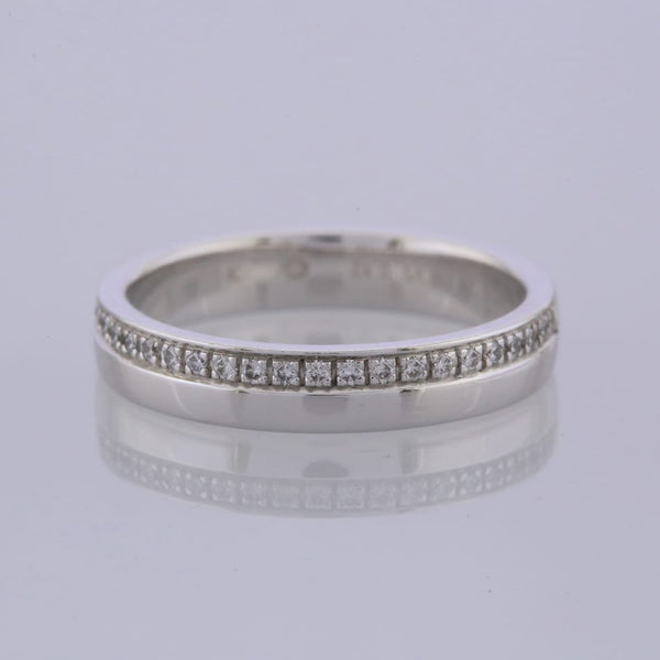 18ct White Gold 3.5mm Diamond Wedding Band Ring Size L 1/2